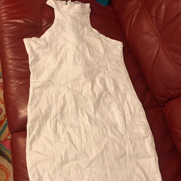 White jean stretchy dress worn once - Picture 1 of 3